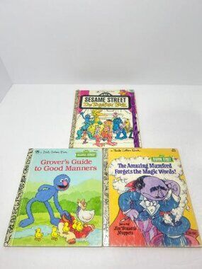 Lot 3 Little Golden Books Sesame Street Vintage Mumford Grover Together Book